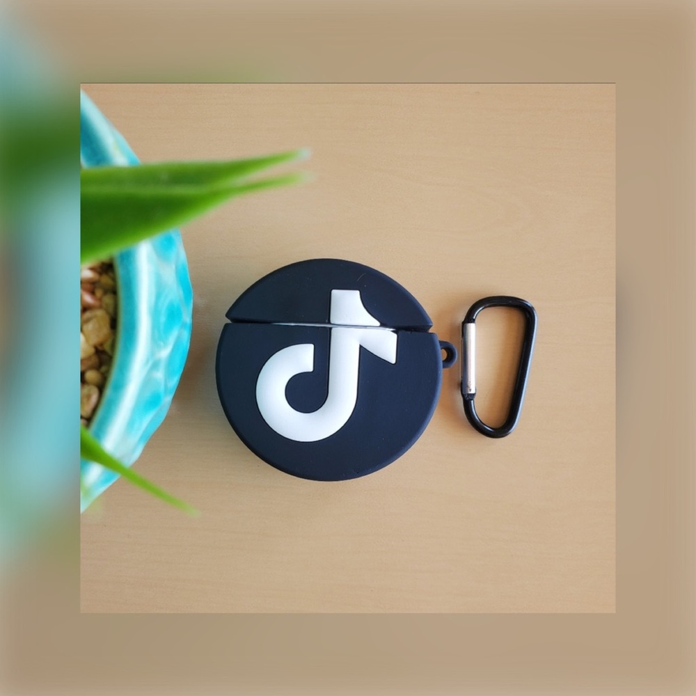 AIRPOD 1 & 2 TIKTOK SILICONE PROTECTIVE CASE W/KEYRING
